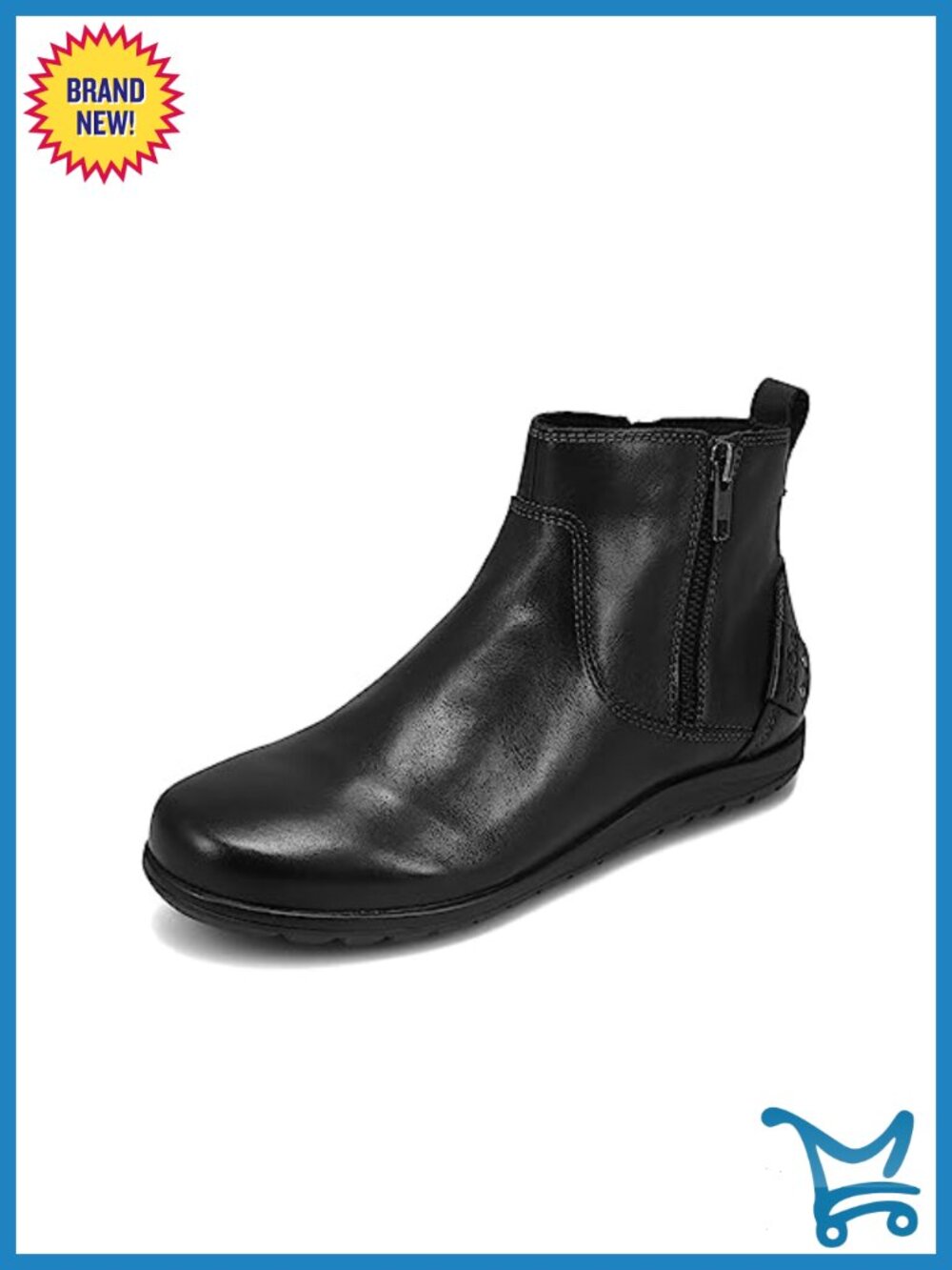 Women's Ankle Boots - Leather with Inside Zipper - Removable Footbed Arch